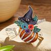 Halloween Witch Pumpkin Broomstick Brooch Cartoon Design Alloy Accessory For Festive Costume Party Gift