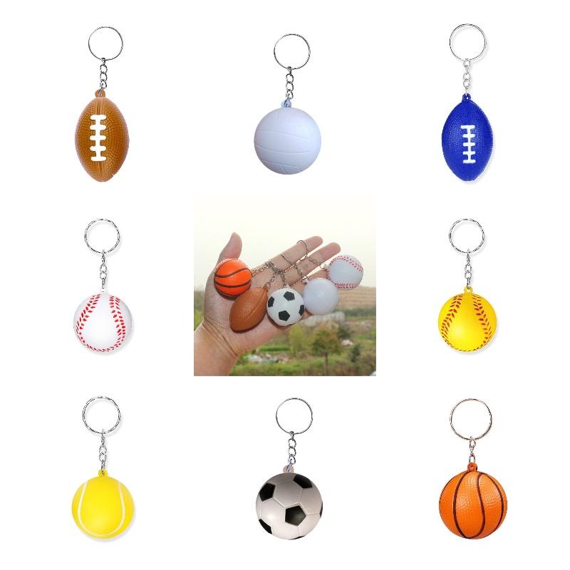 Trending Pu Basketball Keychain Foam Soccer Kids Sports Toy Decorative Pendant Activity Small Gift
