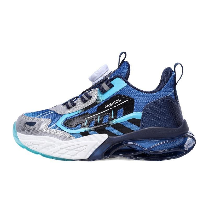 Medium and older children's shoes 2025 summer new men's and women's trend knob buckle double mesh breathable non-slip comfortable casual sports shoes