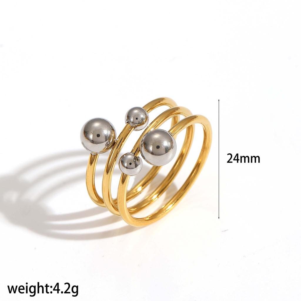 Geometric Titanium Steel Ring For Women Fashion Minimalist Hollow Design Jewelry