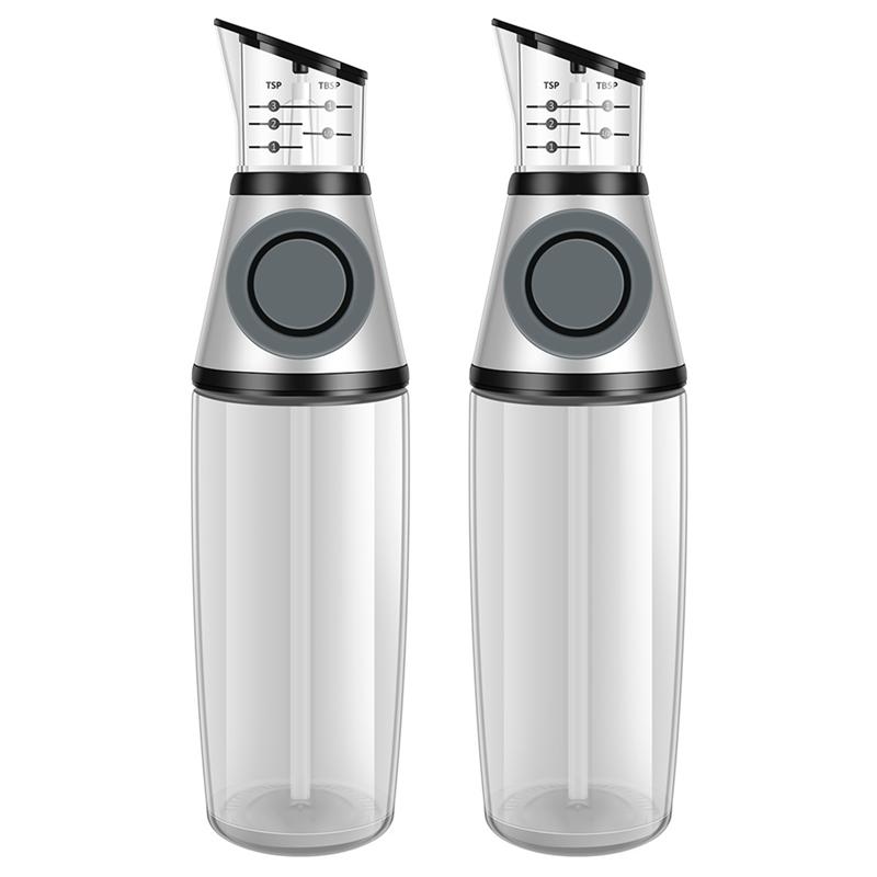 

2025+ 2PCS Olive Oil Dispenser Bottle with Measurement Scale Cooking Oil Sauce Bottling Clear Glass Oil Bottles Container China Mainland