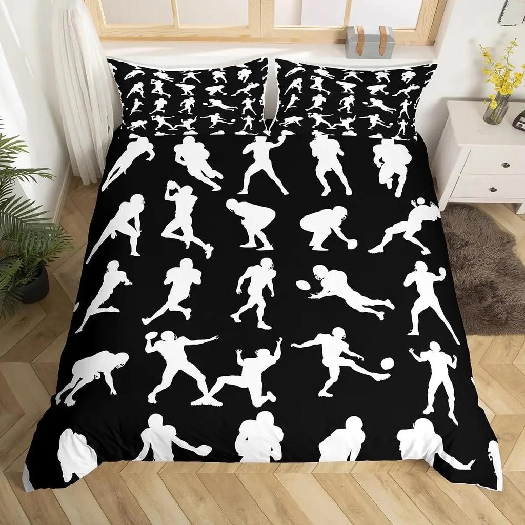 Set Biancheria da Letto Basket Misura Singola Bambini Copripiumino Giocatore di Basket Adolescenti Palla Gaming Copripiumino Sportivo Copripiumino a Tema