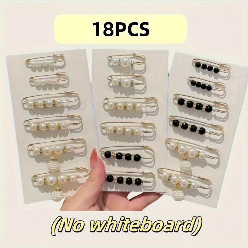 Adjustable Pearl Brooch Set for Waist Tightening and Clothes Fixing