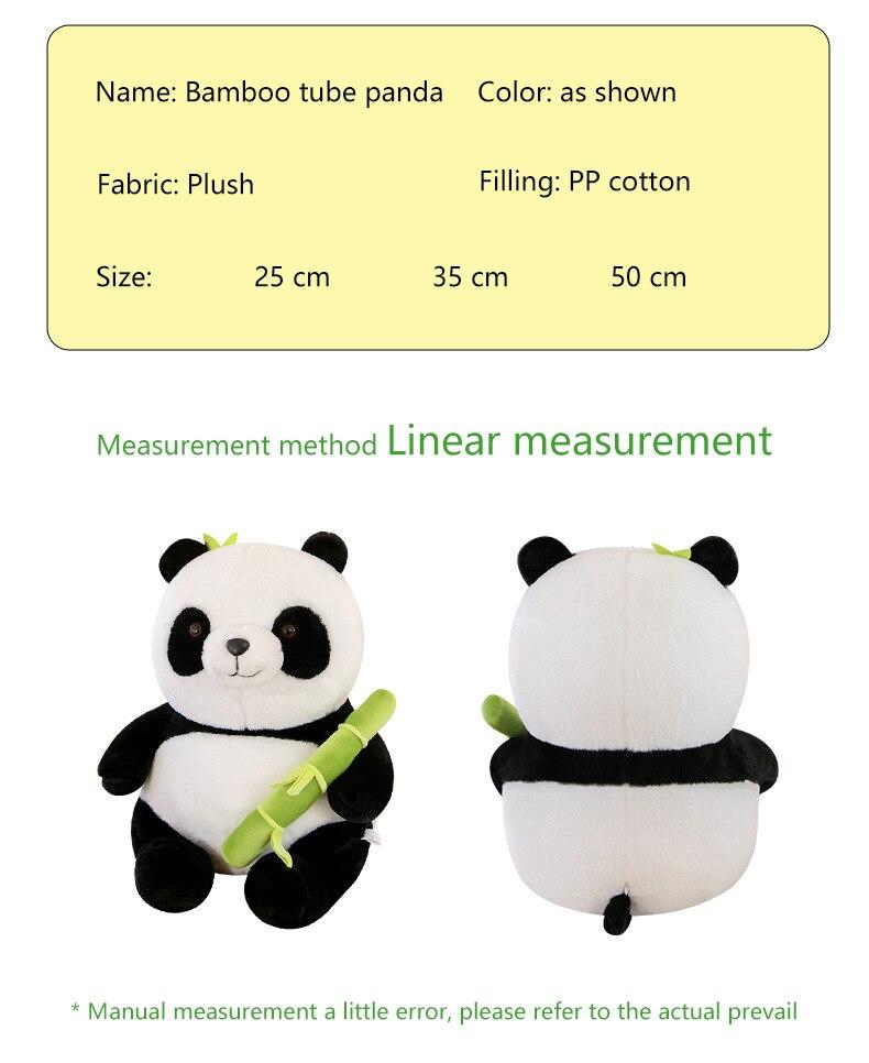 Non-Toxic 1 Set Cute Bamboo Tube Panda Plush Kawaii Tearful Panda Stuffed Animal Plushie Super Soft Hugging Pillow