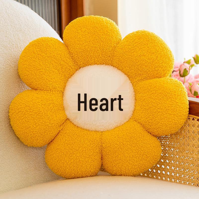 Cuscino Emoji Girasole - Cuscino Lombare Cartoon per Divano, Finestra a Baia, Schienale Ufficio, Stile Ins