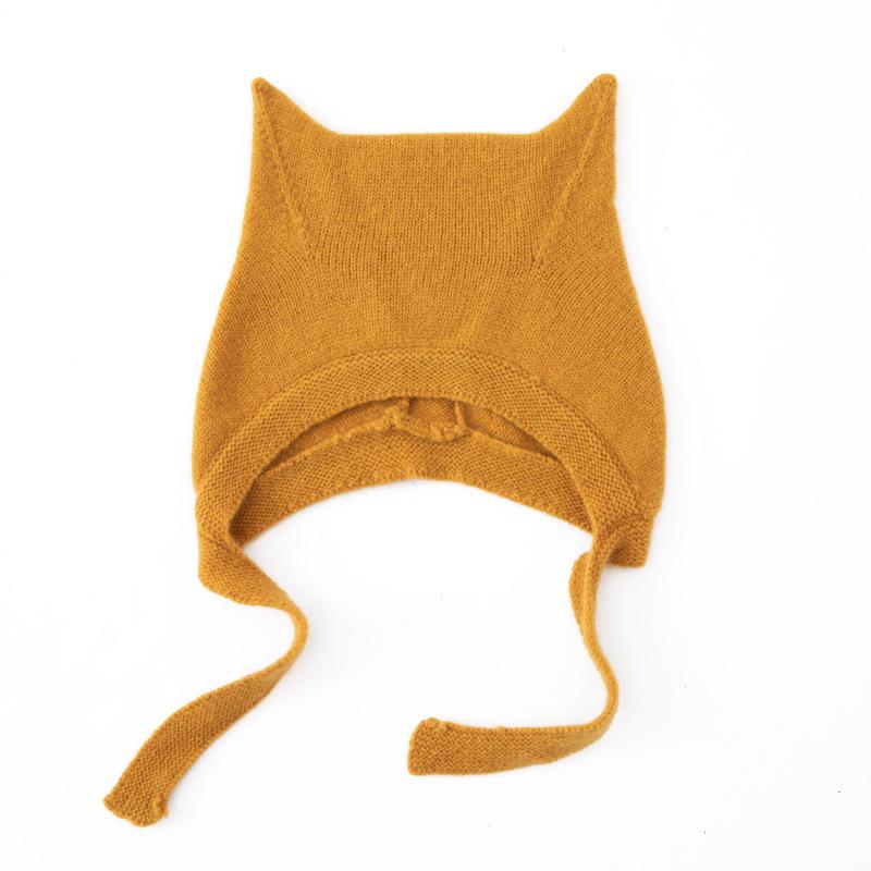 100% Pure Cashmere Baby Cat Ear Knit Hat for 1-2 Years – Cozy Autumn/Winter Ear Protection