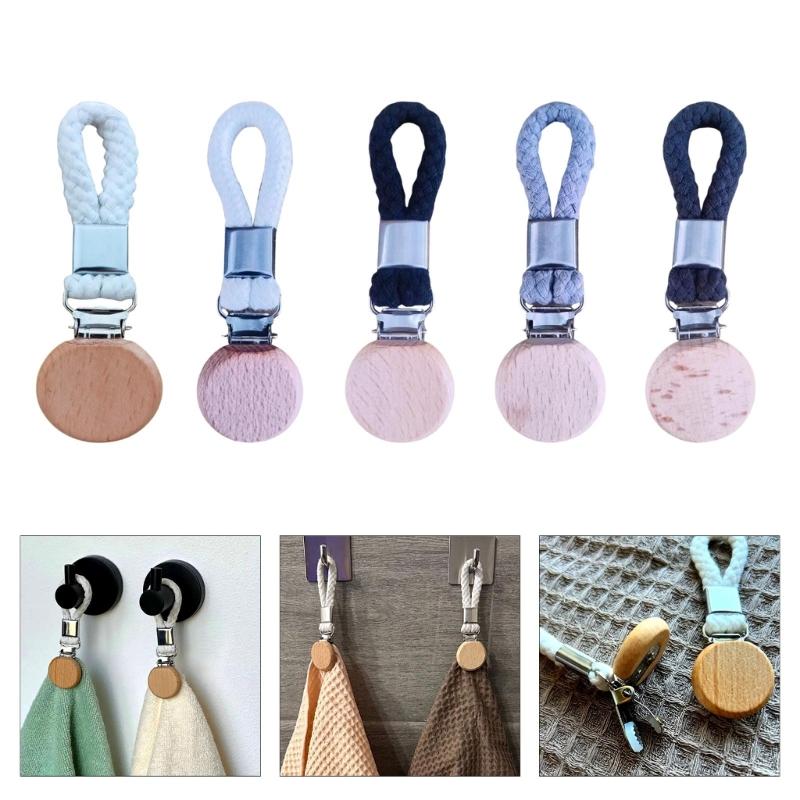 Set of 5 Sturdy Wood Towel Holders With Corn Texture Designs Accessory Portable for Enhances Stability and Tidying