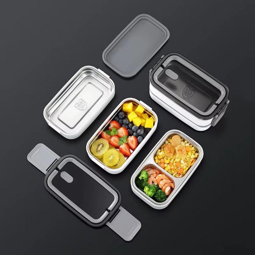 Double Layer Portable Lunch Box Leak-proof Food Storage Crisper Divides Food Container  Camping