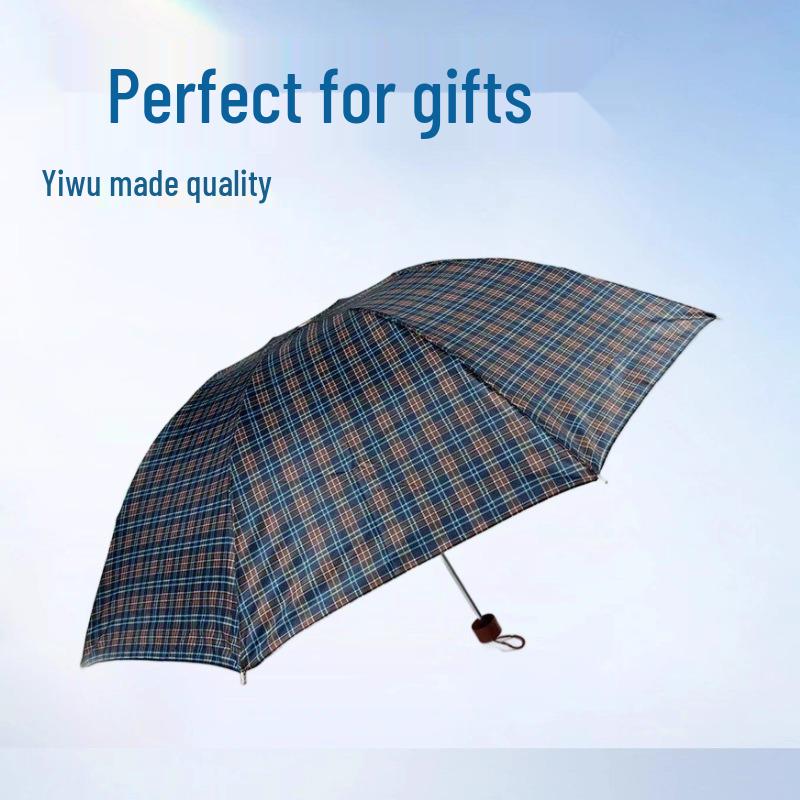 Ombrello pieghevole a tre ante: Manuale, Rinforzato, Design Grande Pieghevole per Sole e Pioggia