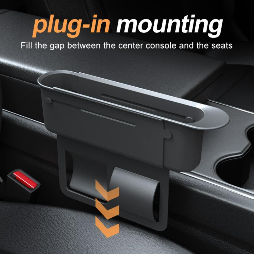 Car Seat Crevice Storage Box Gap Slit Filler Storage Shelf Multi-functional Large Capacity Push Pull Type Car Storage Rack