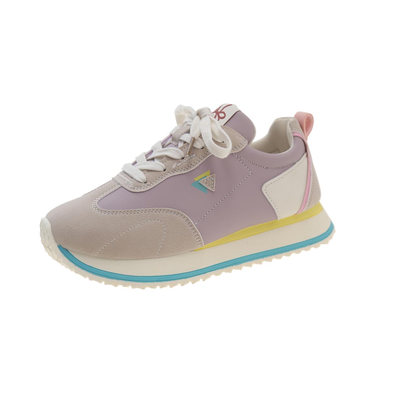 

Модный дизайнер Agam Shoes Women Med Heel Sneakers Autumn Casual Rubber Женская обувь на платформе Lace-up Vulcanize Shoes Zapatos 40 фиолетовый