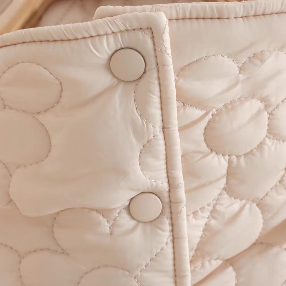 Women's Lightweight Floral Print Cotton Jacket with Stand-up Collar - Autumn/Winter Fashion Style.