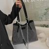 Luxury Rhinestone Bucket Tote Bag Women Fashion Large Capacity Handle Shopping Shoulder Bag