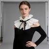 Ribbon Tie Detachable Collar High Neck Fake Collar Retro Faux Collar  Casual Wear