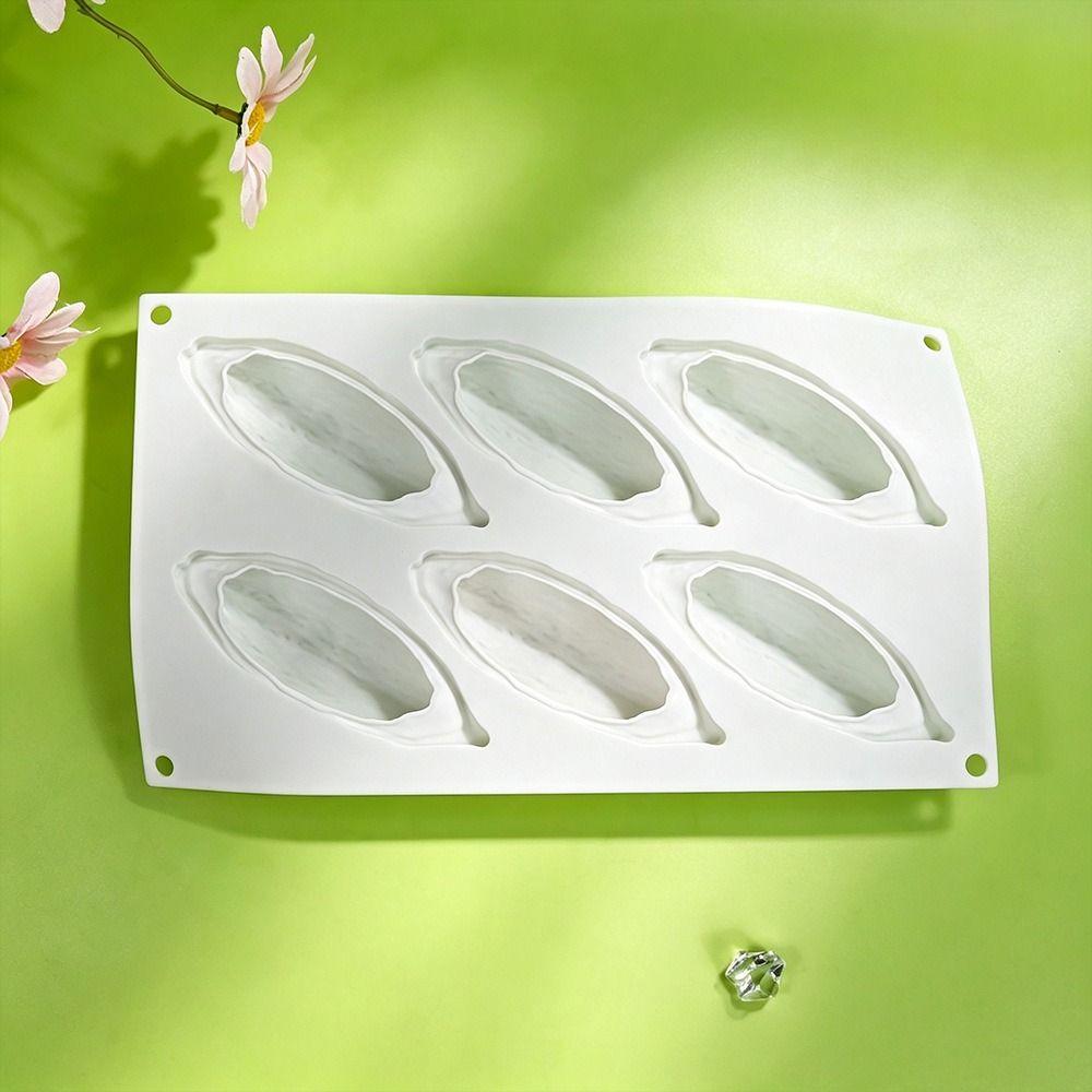 6 Cavity Cocoa Pod Silicone Mold Heat Resistant Food Grade Silicone DIY Cake Decorating Tools BPA Free Flexible