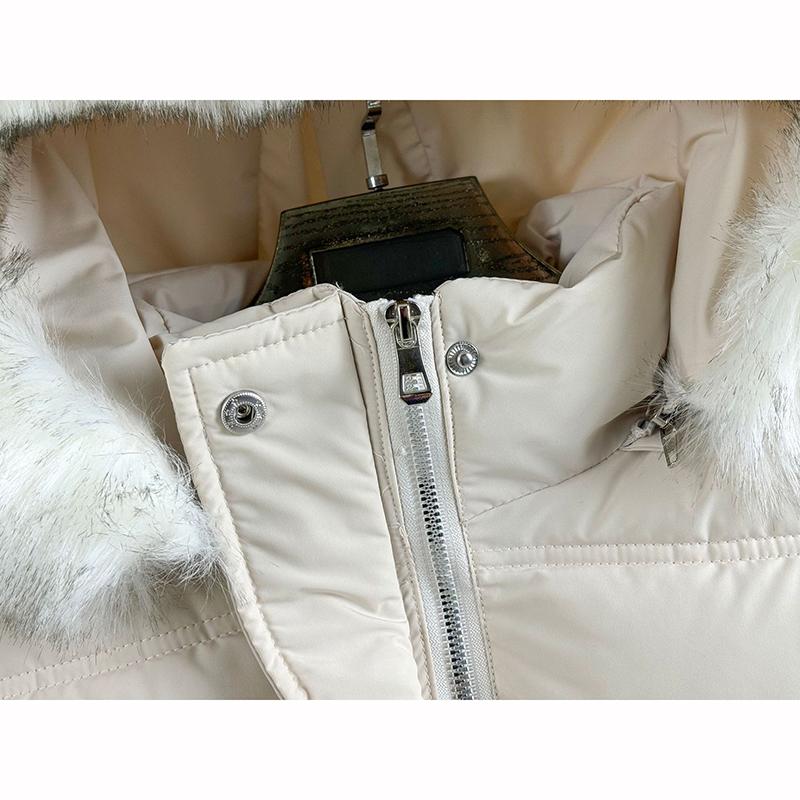 Winter Long Style Teen Girls Jacket Solid Color Slim Fit Fashion Detachable Hat Big Fur Collar Hooded Keep Warm Coat Kids