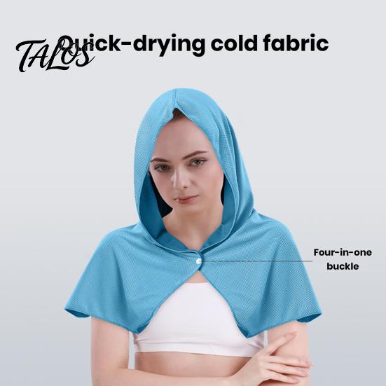 Breathable Towel Quick Dry Cooling Hoodie Solid Color UV Sun Protection Visor Attachment Sweat Absorbent Sports Running Hood Cycling Headgear