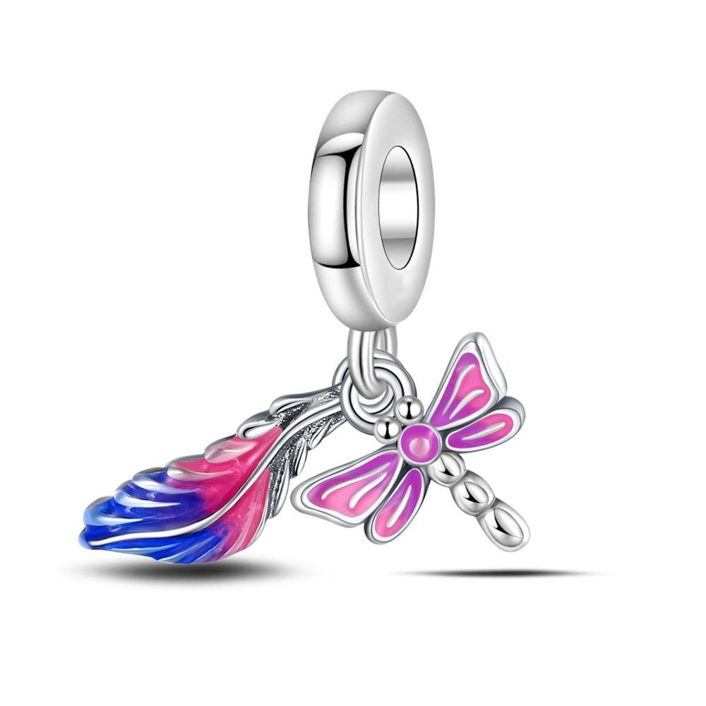 2026 Wings Feather Eternal Love Charm Charm Beads DIY Jewelry Bracelet Accessories 925 Silver
