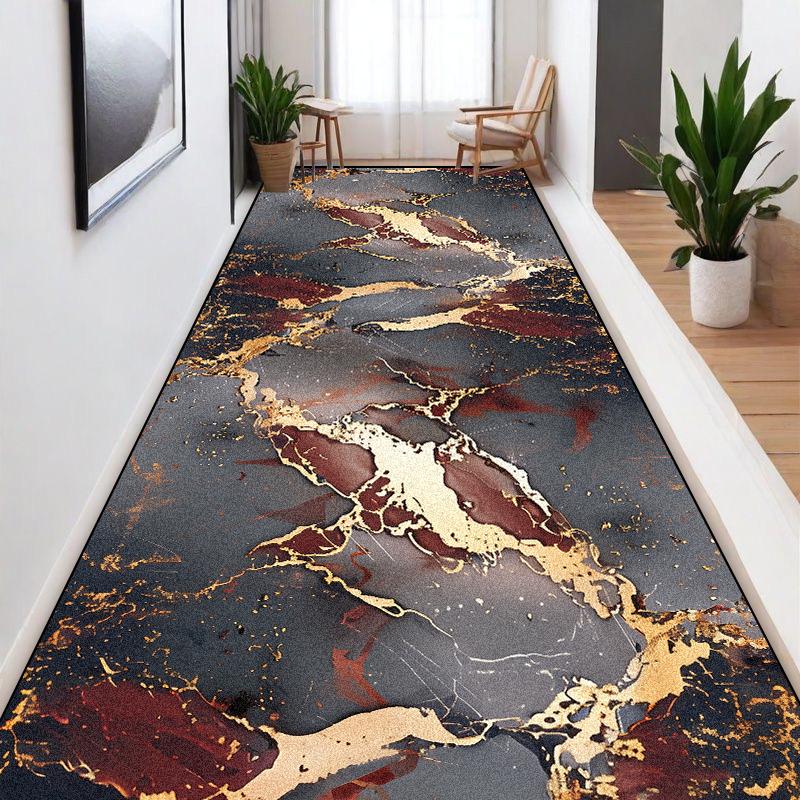 Tappeti Lunghi Stile Marmo Nordico per Corridoi Tappeti Antiscivolo Lavabili per Hall di Ville Passaggi Corridoi Casa Hotel Tappetino Personalizzabile