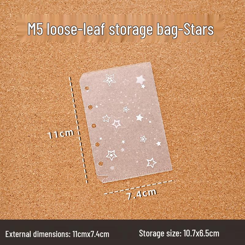 PVC Glitter Transparent A7/M5 Loose-Leaf Notebook & Storage Set