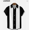 Camicia Casual da Uomo a Maniche Corte a Righe Primavera 2025