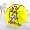 Chip & Dale on the Swing Durable Cartoon Folding Umbrella, Portable 3-Fold Compact Umbrella for Men and Women, Suitable for Travel or Daily