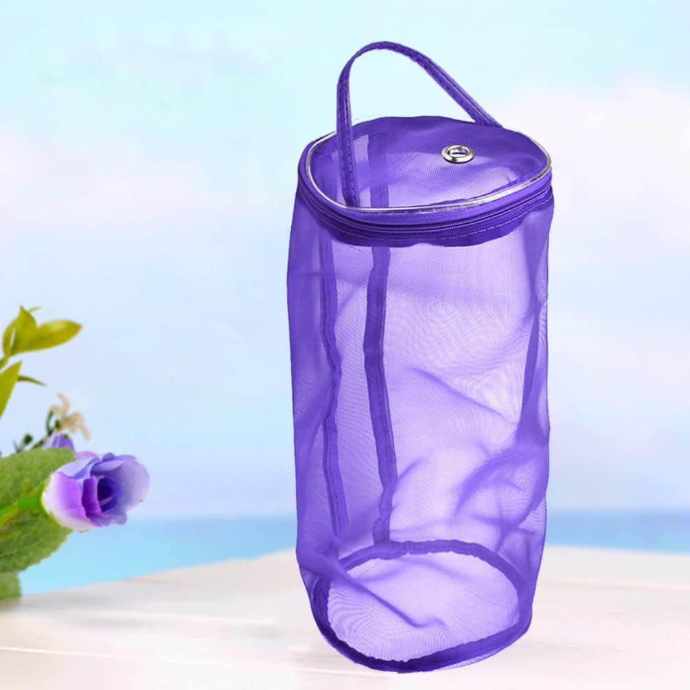 Ciieeo Large Purple Knitting Yarn Storage Bag Lightweight Tote Organizer for Yarn and Accessories for Home and Travel Natural Material No Chemical