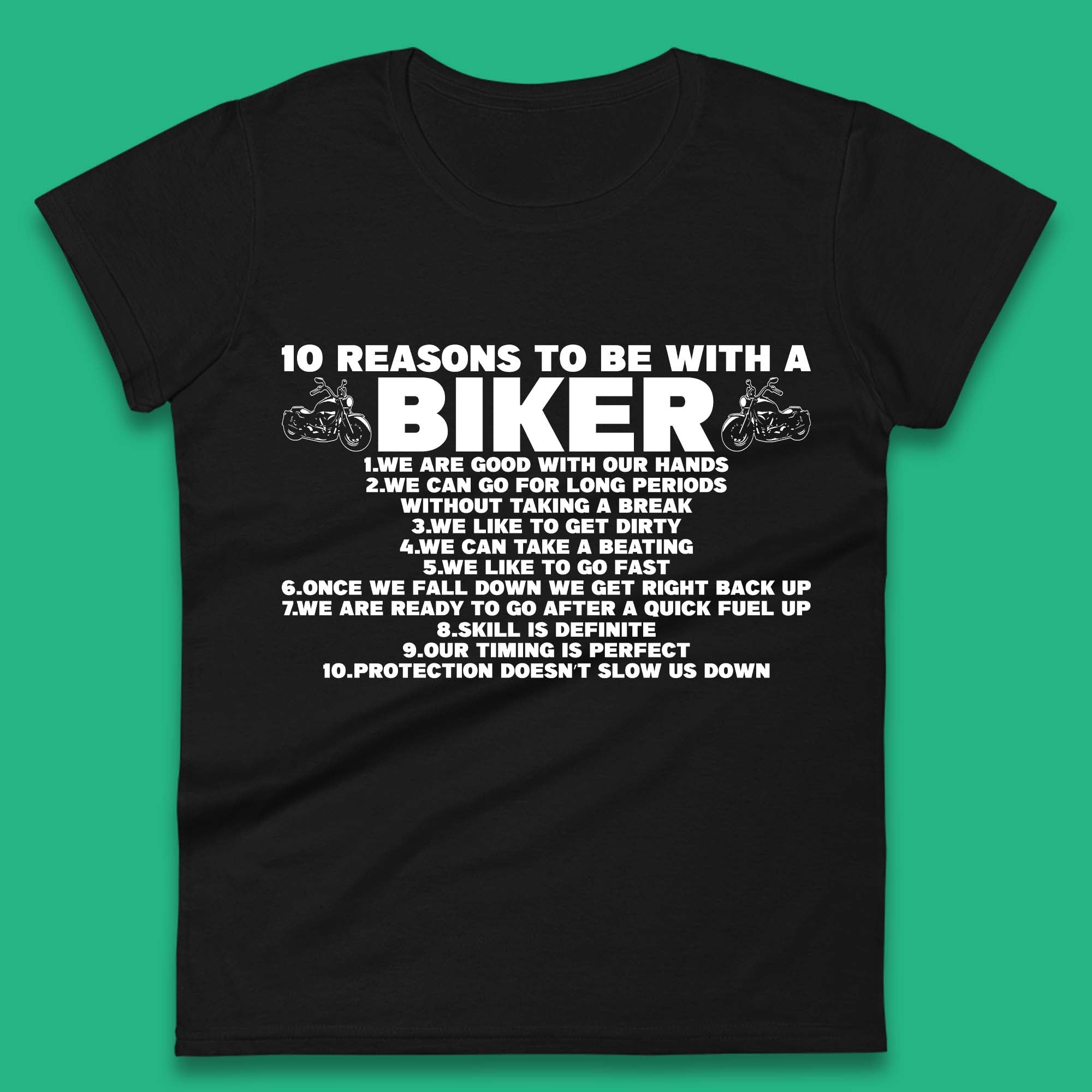 

10 Reasons To Be With A Biker Women T Shirt Mens Tops Tees Unisex XL