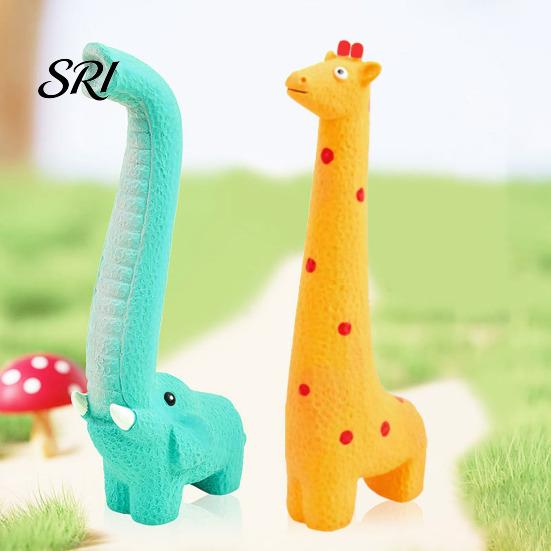 Cute Animal Dog Toy Latex Squeaky Giraffe Elephant Dogs Chew Teeth Cleaning for Aggressive Chewers Fetch Tug-of-War