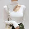 Women's Plush Long-Sleeve Turtleneck Slimming Plus-Size Base Layer Top for Spring, Autumn, and Winter