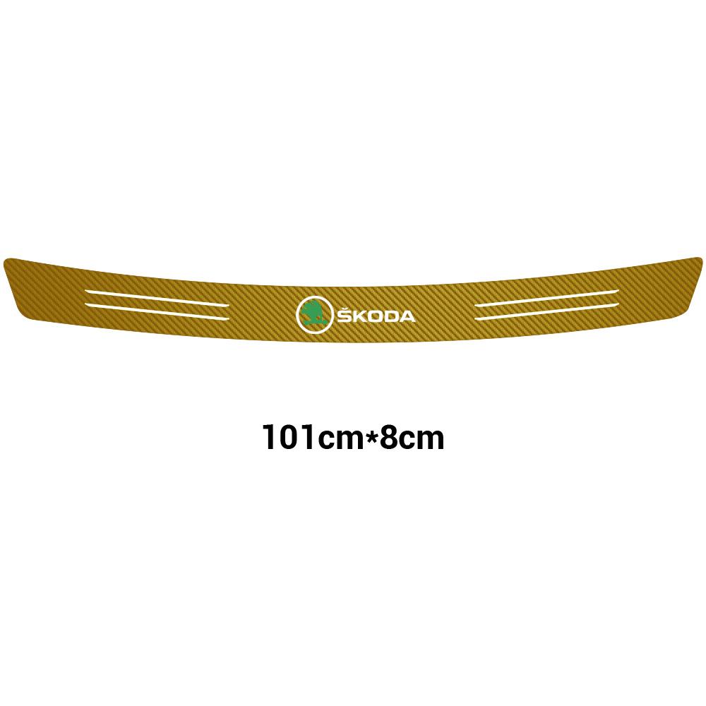 1Pcs Car-Styling Carbon Fiber Door Sills Protector Decoration stickers For Skoda Fabia Superb Rapid Karoq Kodiaq Yeti Octavia