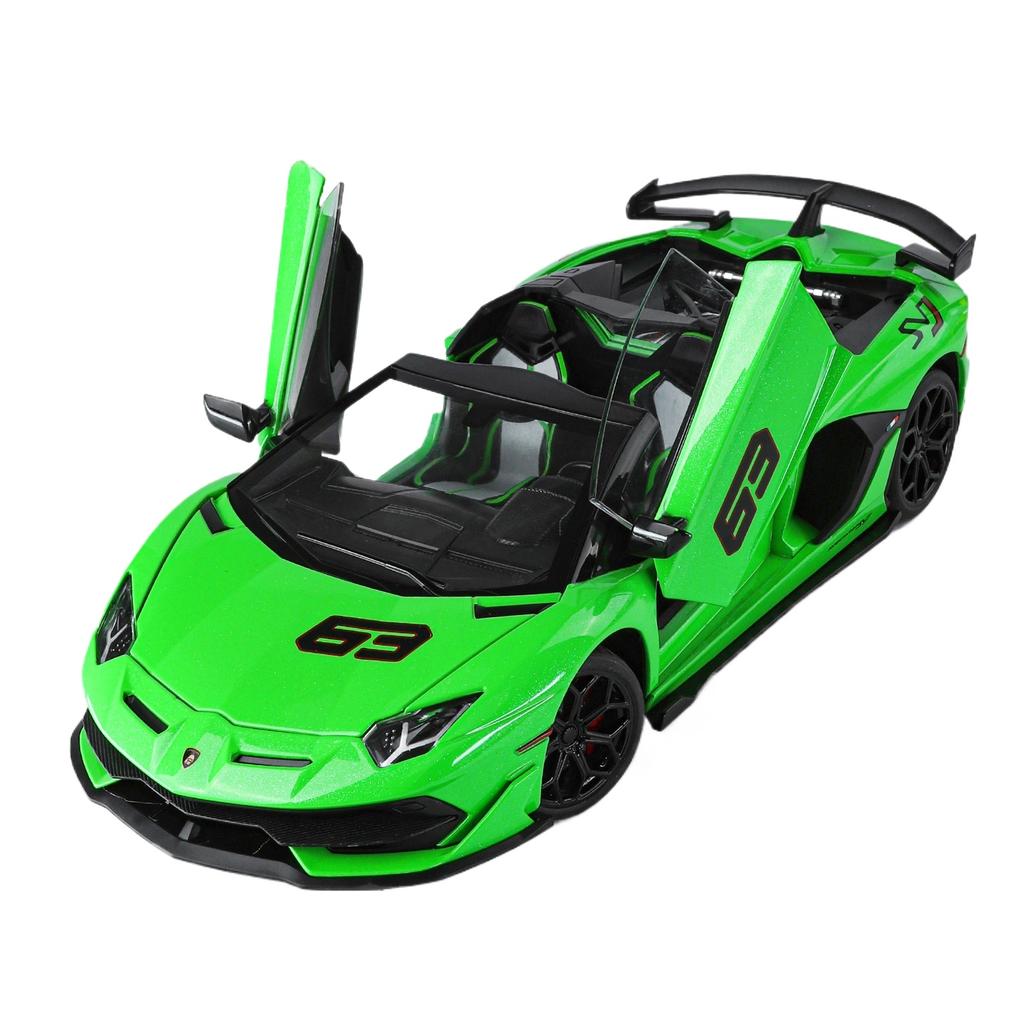 Large 1/18 Lamborghini Aventador SVJ Supercar Model Simulation Interior Details Adult Collection Ornaments Boy Gift Halloween Toys
