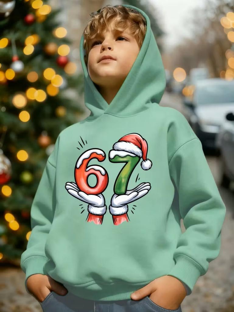 Lustiges Sechs Sieben 6 7 Meme Hoodie für Kinder Chaotischer Humor Y2k Spiel Spruch T-Shirt Weihnachtsgeschenk Jungen Oberteile Mode Kinderkleidung