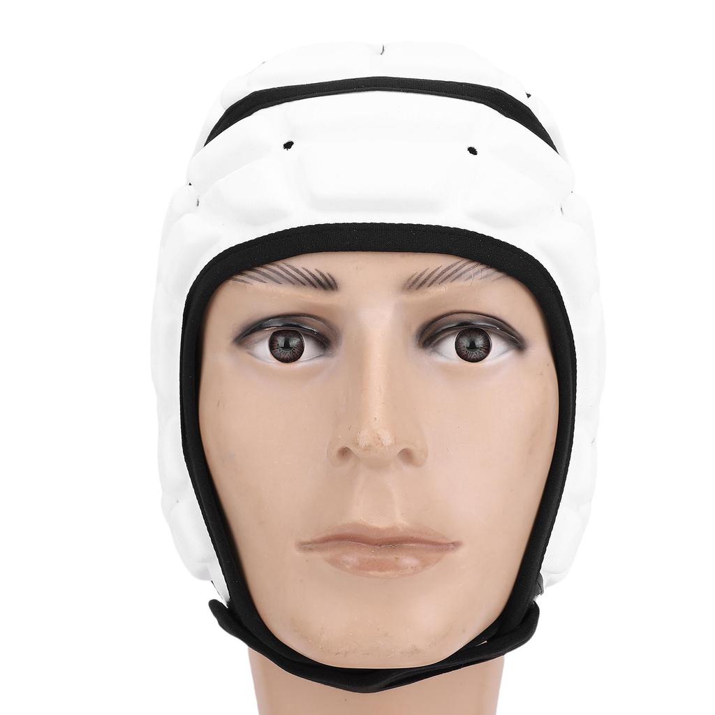 Rugby Padded Headgear for Youth EVA Sponge Adjustable Soft Shell Flag Football Helmet Headguard for Soccer Sports White