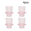 4 PCS Pink Glass Vertical Stripes  Home Decor Candle Holders Wedding Decoration Table Centerpieces Accessories Candlesticks