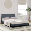 VidaXL Lit avec Matelas, Lit Rembourré avec Tête de Lit, Lit Double avec Sommier, Meuble de Chambre à Coucher, Gris Foncé 3208587