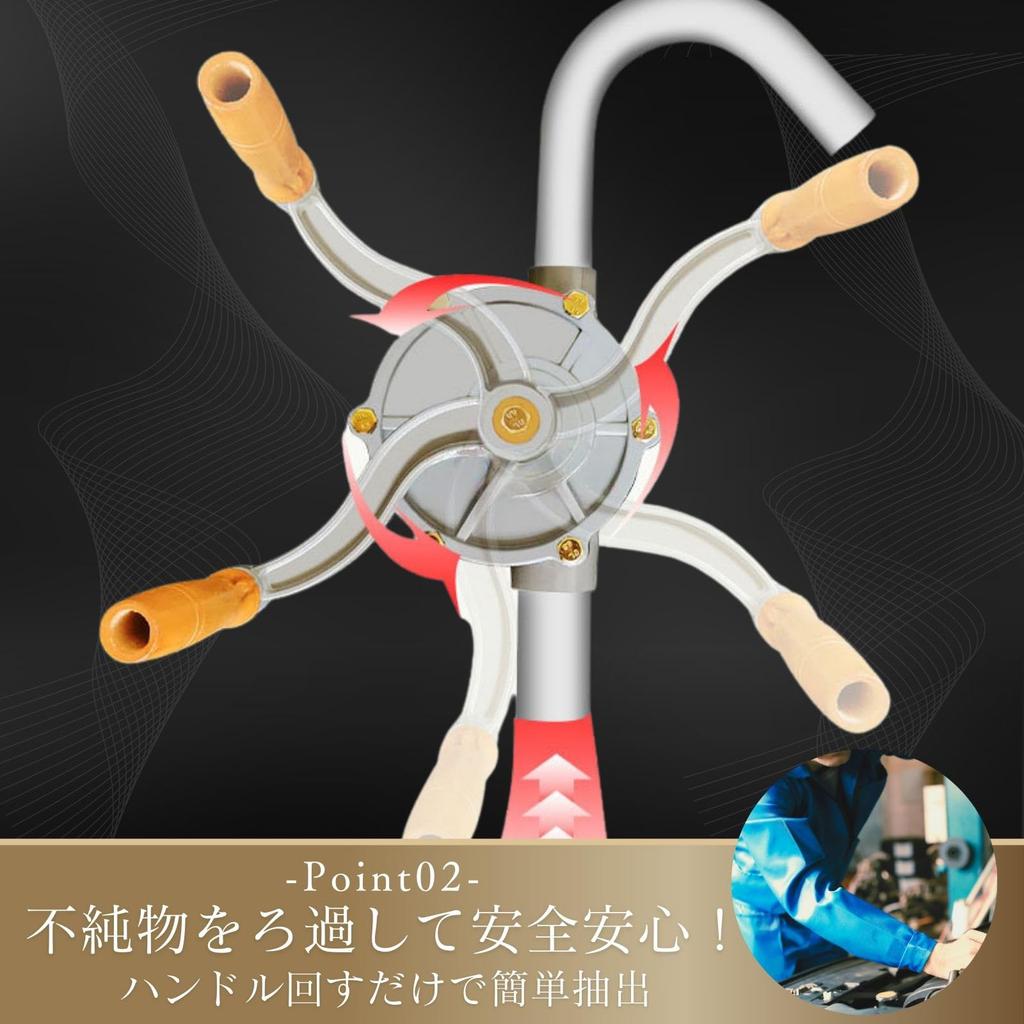 Archnote Drum Pump, Suction Pump for Kerosene, Oil, and Petroleum, Manual Refueling, 26L, 70 Rotations