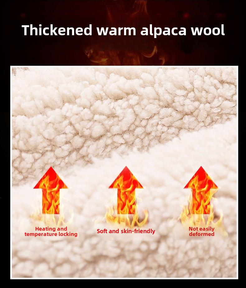 Men's Alpaca Fleece Long-Sleeve Round Neck Sweater: Autumn & Winter Casual Loose Fit