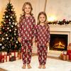 Parent-Child Matching Christmas Print Loungewear Set, Comfortable Long Sleeve Top and Pants for Holiday Home Wear