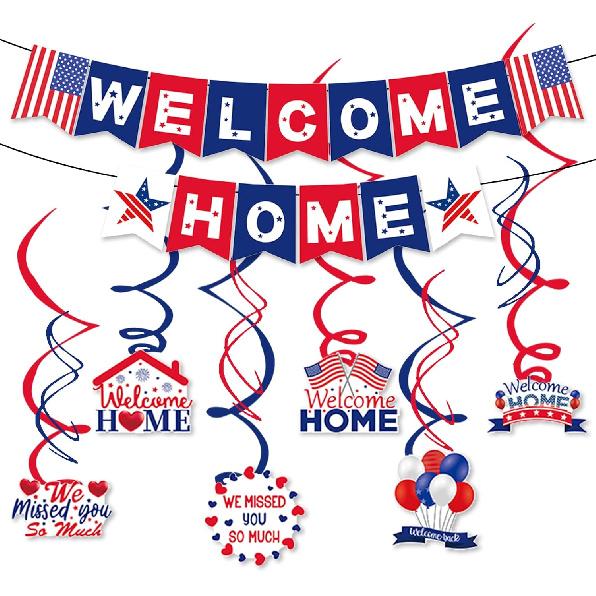 Welcome Home Banner, Colorful Paper Welcome Home Decorations