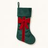Christmas Stockings Velvet Bow Fireplace Socks Red Green Beige Four-color Christmas Tree Decoration Gift Bag Holiday Fabric