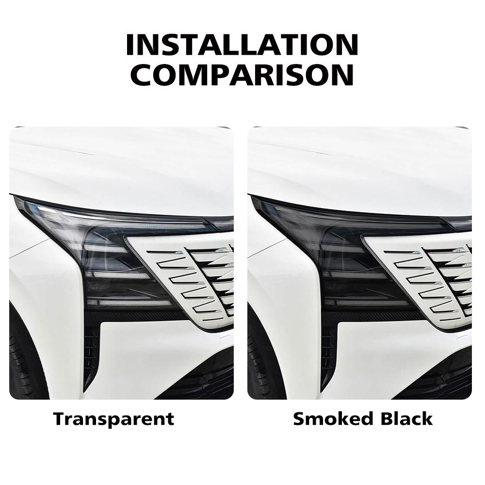 For Changan Smoke Black High Gloss Pre-Cut TPU Headlight Protective Film PPF Anti-Scratch Vinyl Wrap Cover Kit Car Accessories