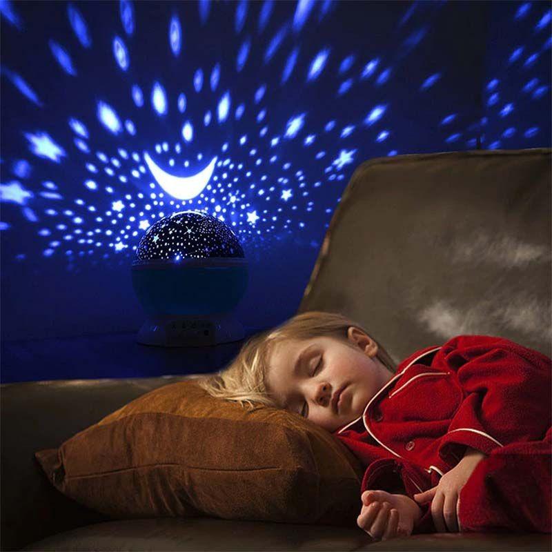 Night Starry Light Projector Star Sky Moon Lamp Kids Bedroom Lights Rotating Led