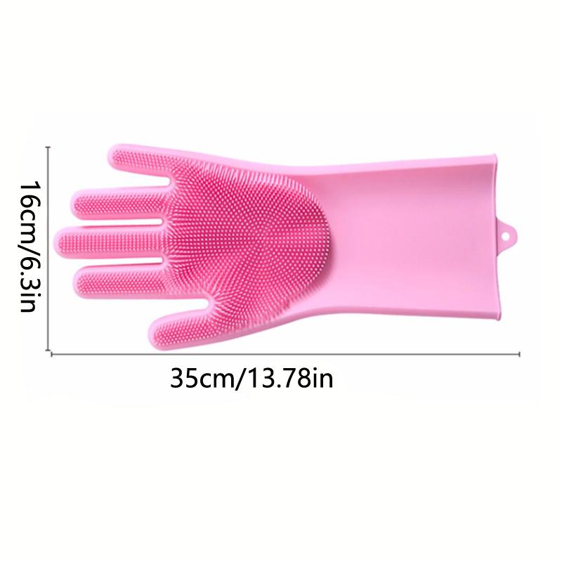 Kitchen silicone dishwashing gloves, household cleaning, waterproof dishwashing brush