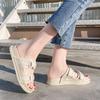 Non-slip Cool Slippers Women's Summer Slippers New Fashion Outer Wear Thick Sole Adjustable One-word Drag Women's Cloth Strap Sandals