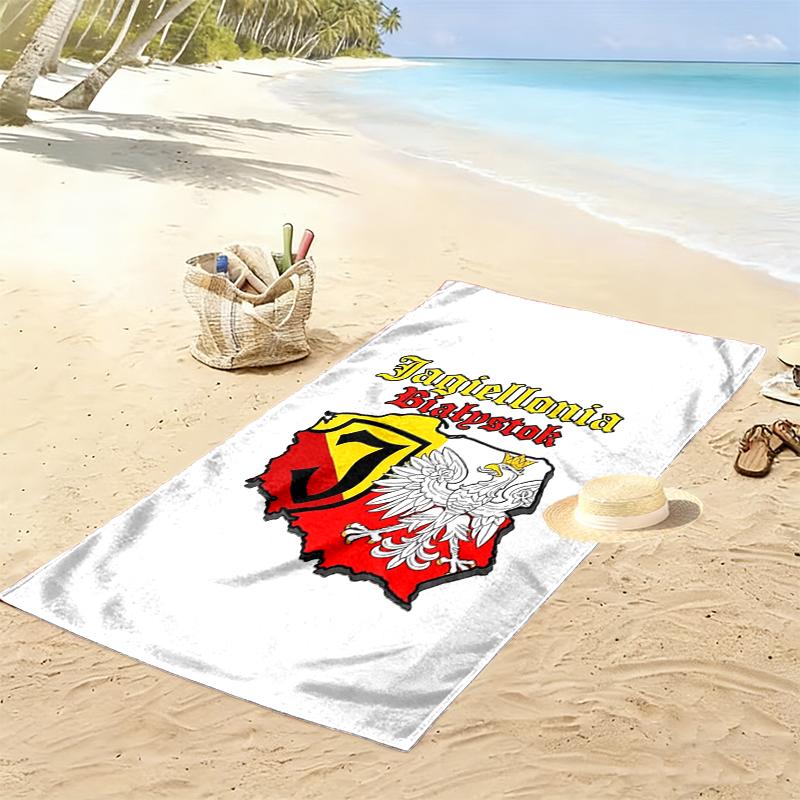 Jagiellonia Biaystok Print Beach Towel Large Soft Quick Dry Towel For Beach Camping Swimming