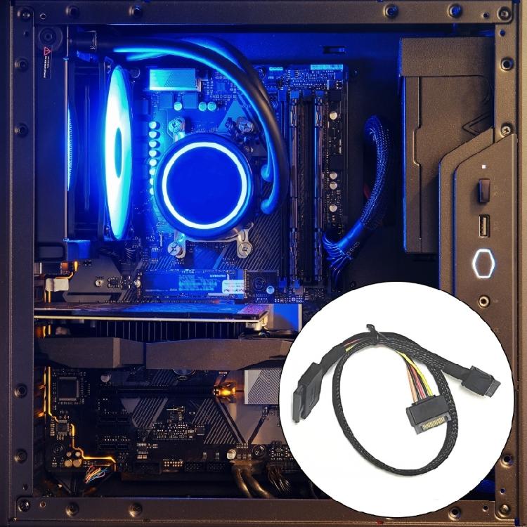 Oculink SFF8611 Male to SFF8639 Female Cable 50cm for Connecting U3 SSDs Drive