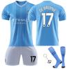 Kinder Sportartikel Man City De Bruyne Fußballtrikot Saison 2023/2024 Party Chili® Polyester Blau Kindertag Geschenk