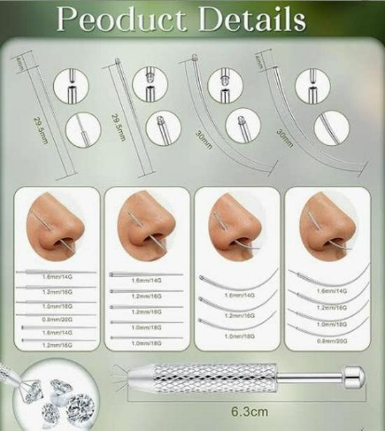 316 Stainless Steel Threaded Guide Pin for Piercing and DIY Tool