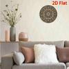 Vintage Mandala Metal Wall Art Round 7.87 Inch 2D Flat Floral Decorative Plate for Home Decor Green Brown Beige